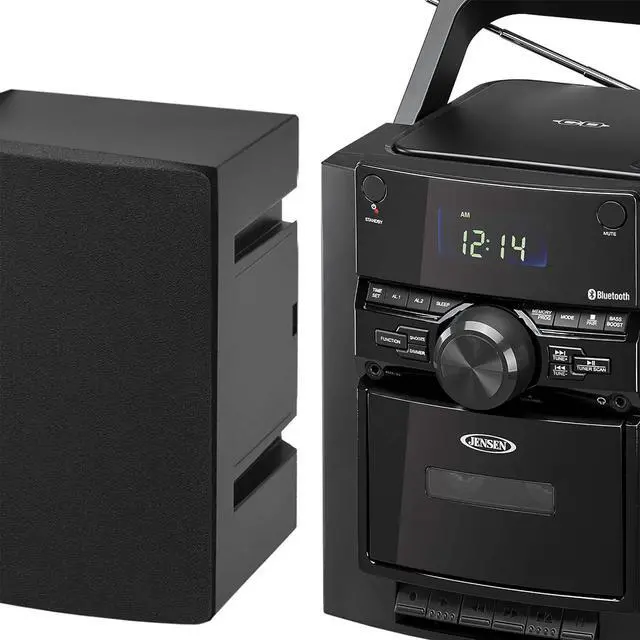 Alt view image 4 of 7 - Portable Stereo Bluetooth CD Music System with Cassette and Digital AM/FM Radio