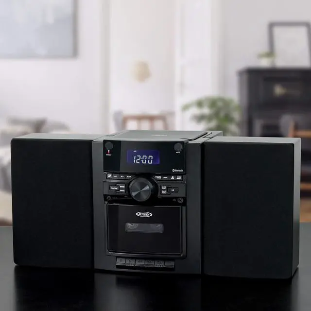 Alt view image 5 of 7 - Portable Stereo Bluetooth CD Music System with Cassette and Digital AM/FM Radio
