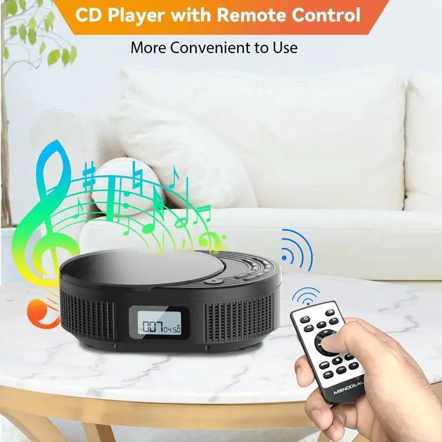 Alt view image 7 of 7 - CD Player Portable,MONODEAL Boombox CD Player with Bluetooth Transmitter,FM Radio & Bluetooth Speaker 2 in 1 Combo,Portable CD Player for Car/Home with Remote Control,Headphone Jack,Support AUX/USB