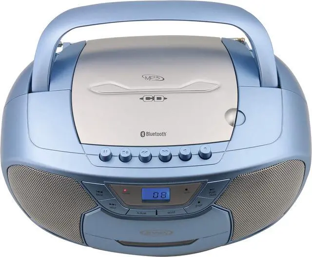 Alt view image 2 of 5 - CD-590-BL CD-590 1-Watt Portable Stereo CD and Cassette Player/Recorder with AM/FM Radio and Bluetooth (Blue)