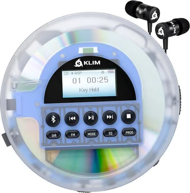 Main image of Nomad Transparent - New 2024 - Portable CD Player Walkman with Long-Lasting Battery - Includes Headphones - Radio FM - MP3 CD Player Portable - TF Card Radio FM Bluetooth - Ideal for Cars