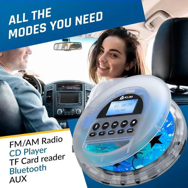 Alt view image 3 of 7 - Nomad Transparent - New 2024 - Portable CD Player Walkman with Long-Lasting Battery - Includes Headphones - Radio FM - MP3 CD Player Portable - TF Card Radio FM Bluetooth - Ideal for Cars