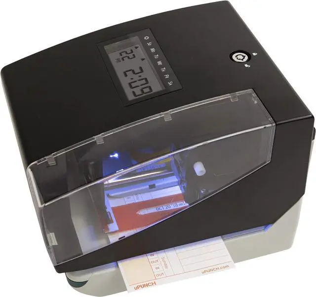 Alt view image 3 of 7 - CR1000 Digital Time Clock and Date Stamp for Small Business: Complete Employee Time Tracking System with 50 Time Cards, Ribbon & Keys