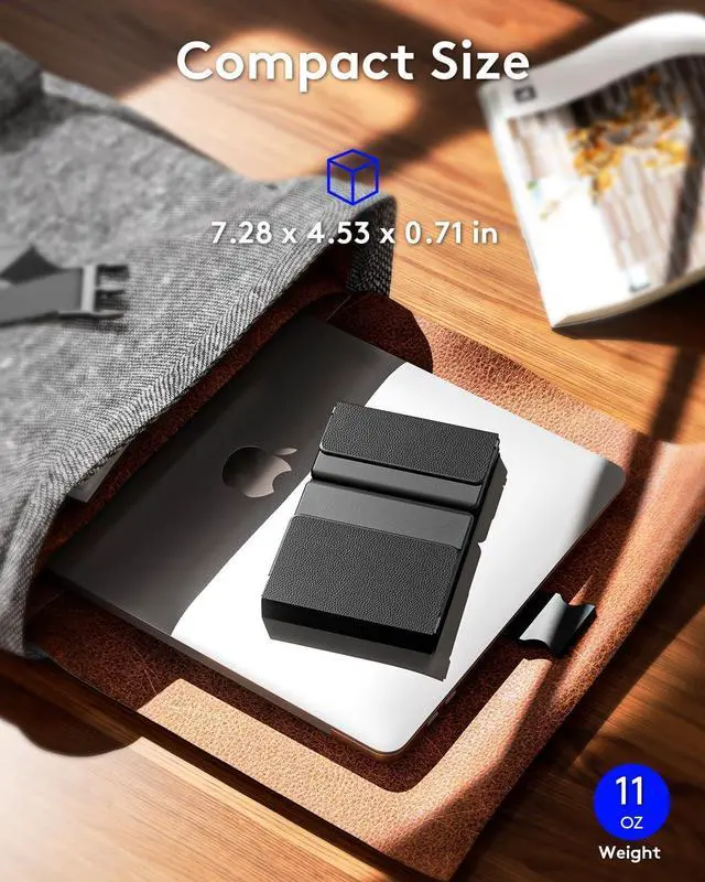 Alt view image 6 of 7 - Foldable Bluetooth Keyboard with Numeric Keypad, Samsers Full-Size Wireless Folding Keyboard with Backlight, Portable Travel Keyboard for iOS Android Windows Mac OS, Support 3 Device(BT5.1 x 3), Black