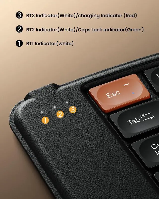 Alt view image 5 of 7 - Ergonomic Foldable Keyboard, XK03 Split Folding Bluetooth Keyboard, Ultra Slim Travel Keyboard, Portable Bluetooth Keyboard for iPad, iPhone, Tablet, Laptop, PC