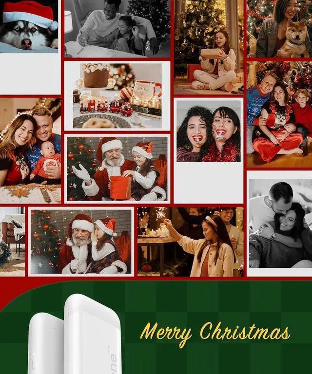 Alt view image 5 of 7 - 2x3 Photo Printer, Mini Photo Printer w/ 5 Zink Adhesive Photo Paper, Bluetooth 5.0, Compatible w/iOS & Android, Portable Color Mono Instant Photo Printer for iPhone, Smartphone, Pearl White