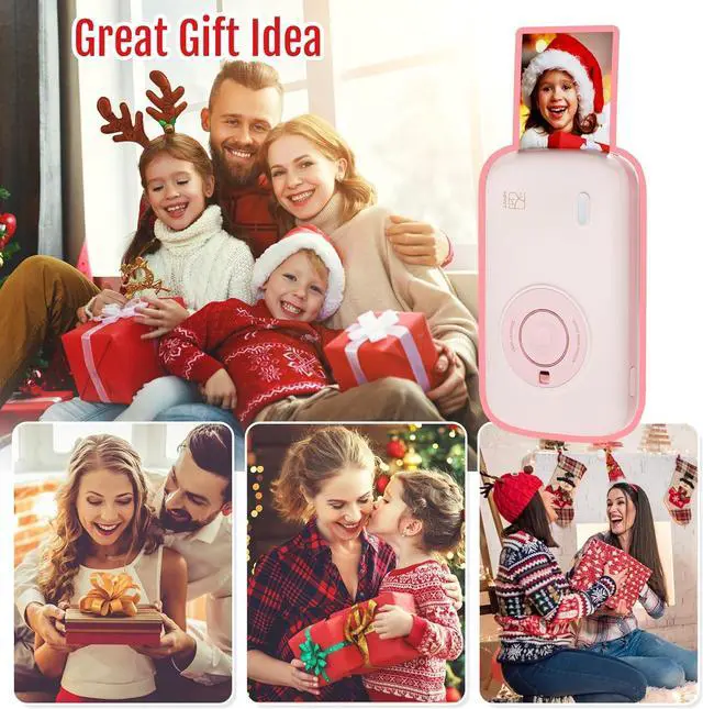 Alt view image 2 of 7 - Mini Photo Printer for iPhone, Smartphone, Portable Instant Picture Printer with Bluetooth, Wireless Thermal Dye Sublimation Photo Printer CP2100 (Pink, Printer + 10 Sheets)
