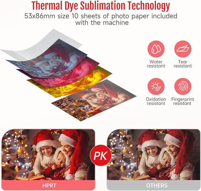 Alt view image 6 of 7 - Mini Photo Printer for iPhone, Smartphone, Portable Instant Picture Printer with Bluetooth, Wireless Thermal Dye Sublimation Photo Printer CP2100 (Pink, Printer + 10 Sheets)