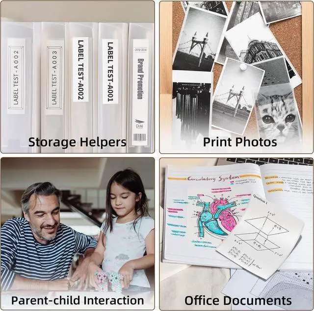 Alt view image 3 of 7 - M04S Bluetooth Portable Printer- 4 inch Thermal Label Printer Bluetooth Photo Sticker Maker Machine Mini Printer Compatible with iOS & Android for Document, Study Notes, Sticker, Label, Journal, White