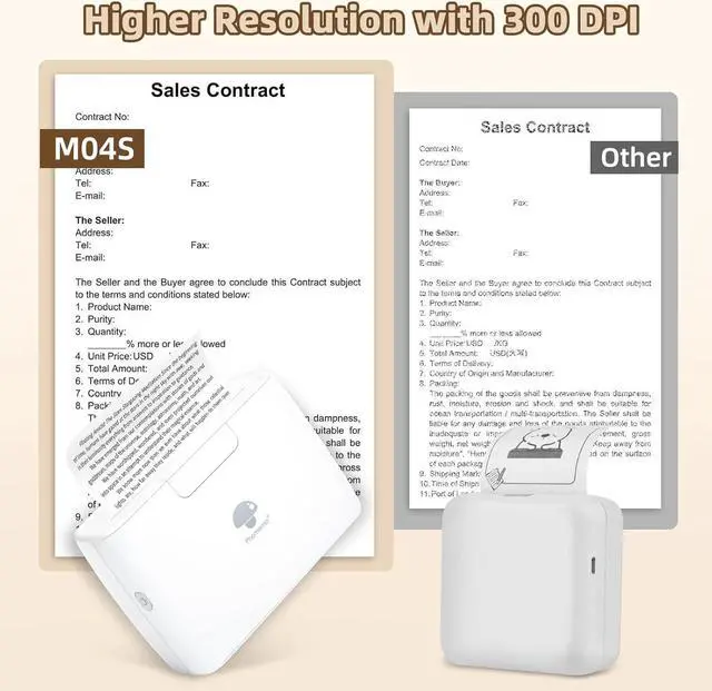 Alt view image 6 of 7 - M04S Bluetooth Portable Printer- 4 inch Thermal Label Printer Bluetooth Photo Sticker Maker Machine Mini Printer Compatible with iOS & Android for Document, Study Notes, Sticker, Label, Journal, White