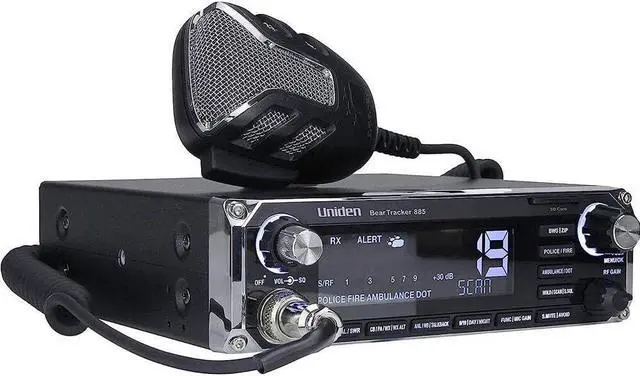Main image of BEARTRACKER 885 Hybrid Full-Featured CB Radio + Digital TrunkTracking Police/Fire/Ambulance/DOT Scanner w/ BearTracker Warning System Alerts, 40-channel CB, 4-Watts power, 7-color display.