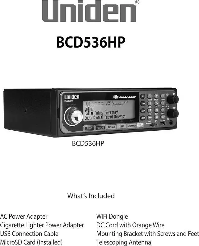 Alt view image 3 of 7 - BCD536HP HomePatrol Series Digital Phase 2 Base/Mobile Scanner with HPDB and Wi-Fi. Simple Programming, TrunkTracker V, S.A.M.E. Emergency/Weather Alert. Covers USA and Canada.