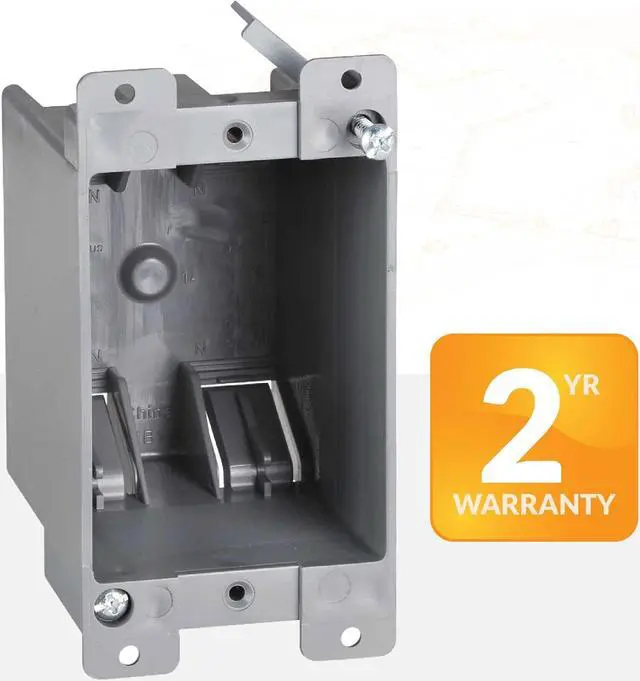 Alt view image 6 of 7 - Hardware 1-Gang PVC Old Work Electrical Outlet Box (48-Pack) | 14 cu. in. Plastic Junction Box for Switches, GFCI, or Duplex Receptacle Outlet | Old Work Electrical Box for Home Improvement
