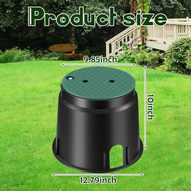 Alt view image 2 of 7 - 2 Pcs 910 Electrical Splice Box 10 Inch Diameter Underground Electrical Junction Box Inground Electrical Box for Outdoor Electrical Wiring Splices, Black