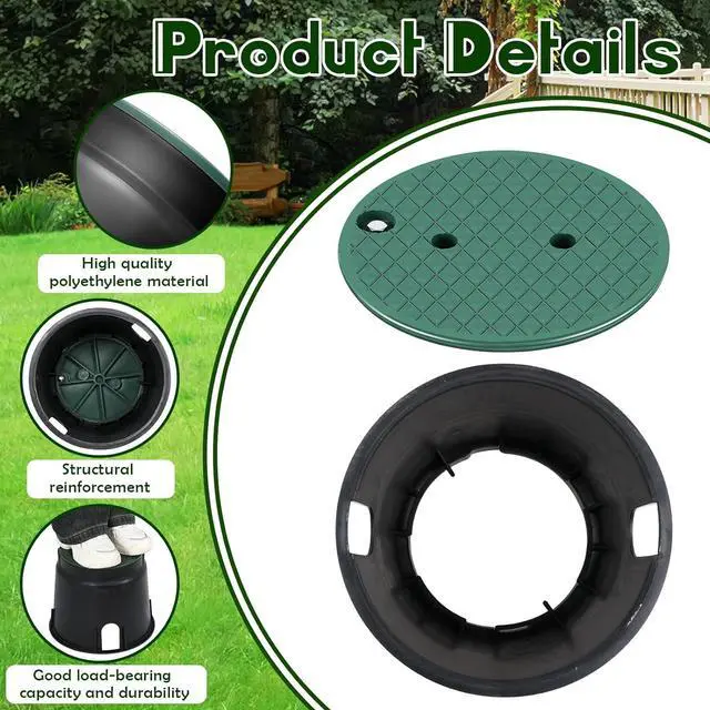 Alt view image 3 of 7 - 2 Pcs 910 Electrical Splice Box 10 Inch Diameter Underground Electrical Junction Box Inground Electrical Box for Outdoor Electrical Wiring Splices, Black