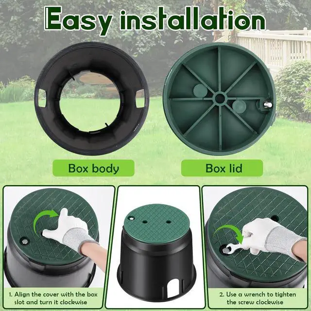 Alt view image 4 of 7 - 2 Pcs 910 Electrical Splice Box 10 Inch Diameter Underground Electrical Junction Box Inground Electrical Box for Outdoor Electrical Wiring Splices, Black