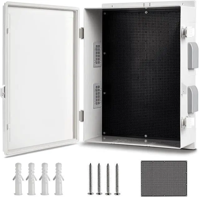 Main image of Outdoor Waterproof Electrical Junction Box, ABS Water Resistant Enclosure with Internal Mounting Panel & Hinged Cover (18.1" H* 12.6" L* 6.3" W)