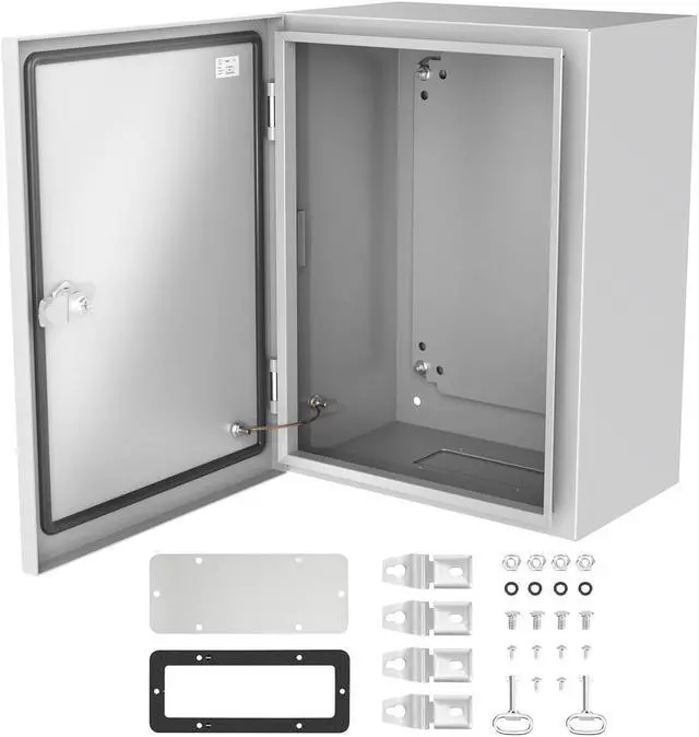 Main image of Electrical Junction Box, 16"x12"x8" NEMA Steel Enclosure IP66 Waterproof & Dustproof Outdoor/Indoor Electrical Project Box with Mounting Plate