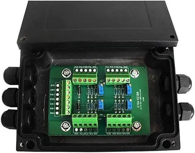 Alt view image 2 of 4 - Load Cell Junction Box Summing Box for Scales, 4 Inlets to 1 Outlet, Aluminum Alloy Casing,Waterproof and Dustproof,Easy to Assemble and Debug