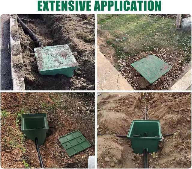 Alt view image 7 of 7 - Underground Splice Box W/FRP Inspection Cover 20x20x20in Large Enclosure Box Precast Polyethylene Distribution Pull Box Access Electrical Junction Boxes Drillable Tapered Wiring Box for Cable