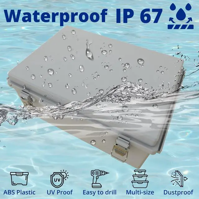 Alt view image 3 of 6 - Large Junction Box Waterproof IP67 Plastic Outdoor Electrical Box and 3/4" NPT*2 Enclosure with Mounting Plate Suitable for Various Projects(16.1"*12.2"*7.1")