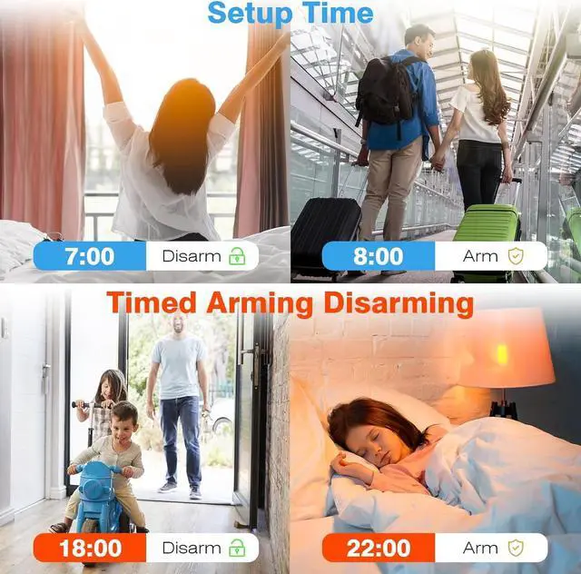 Alt view image 6 of 7 - Wireless Home Security System, WiFi Smart DIY Home Alarm System for Apartment/Villa/Store, 8 Pieces-Kit, Alarm Siren, Door Window Sensor, Caregiver Pager, Work with Google Assistant and Alexa