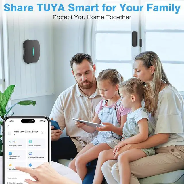 Alt view image 7 of 7 - Wireless Home Security System, WiFi Smart DIY Home Alarm System for Apartment/Villa/Store, 8 Pieces-Kit, Alarm Siren, Door Window Sensor, Caregiver Pager, Work with Google Assistant and Alexa