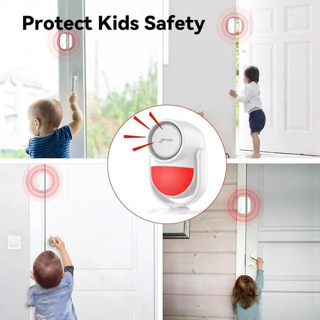 Alt view image 4 of 7 - Home Alarm System, WiFi PIR Motion Sensor Alarm, Wireless DIY Smart Door/Window Alarm for Home Security with Phone APP Alert 9 Pieces-Kit (Indoor PIR Alarm Host, 6 Door Sensors, 2 Remotes)