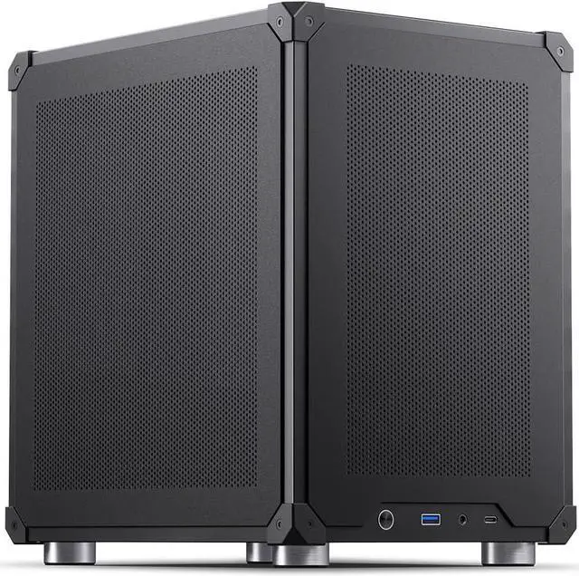 Alt view image 2 of 6 - C6 Black Mini MATX Mesh Case,Simple Compact Desktop Micro ATX Chassis,Upper Cover/Side Panel Tool-Free Open pc case, ATX Power Bite (L185mm Max.),Support 75mm CPU Cooler,GPU200-255mm