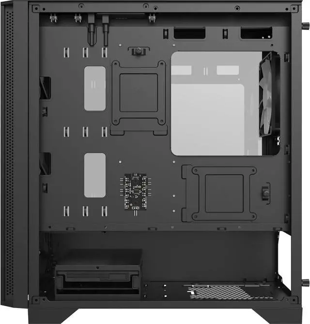Alt view image 4 of 4 - AIR 100 ARGB Micro-ATX Tower with Four ARGB Fans Pre Installed, Ultra-Minimalist Design, Fine Mesh Front Panel, High Airflow, Unique Side Swivel Tempered Glass, Black