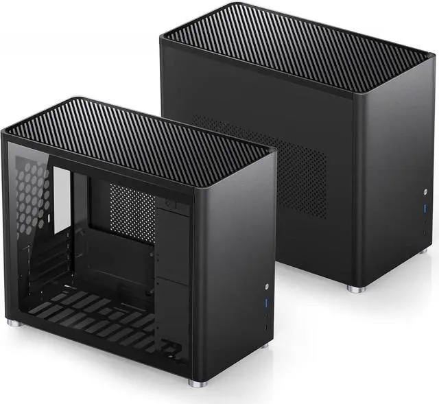 Alt view image 2 of 7 - D30 Black Mini Micro ATX Tower Computer Case, Aluminum Panel, Glass Side Windows,Simplicity MATX case,240 Liquid Cooling & 168mm Air Cooling, 355mm gpu Support,Black pc case