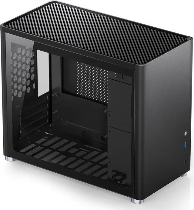 Alt view image 4 of 7 - D30 Black Mini Micro ATX Tower Computer Case, Aluminum Panel, Glass Side Windows,Simplicity MATX case,240 Liquid Cooling & 168mm Air Cooling, 355mm gpu Support,Black pc case