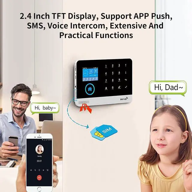 Alt view image 2 of 5 - WiFi 4G Alarm System for Home Security, Wireless Home Alarm 20 Piece Kit with Siren, PIR Motion Sensors, Remote Controls, Window/Door Sensors (Tuya and Smart Life APP)