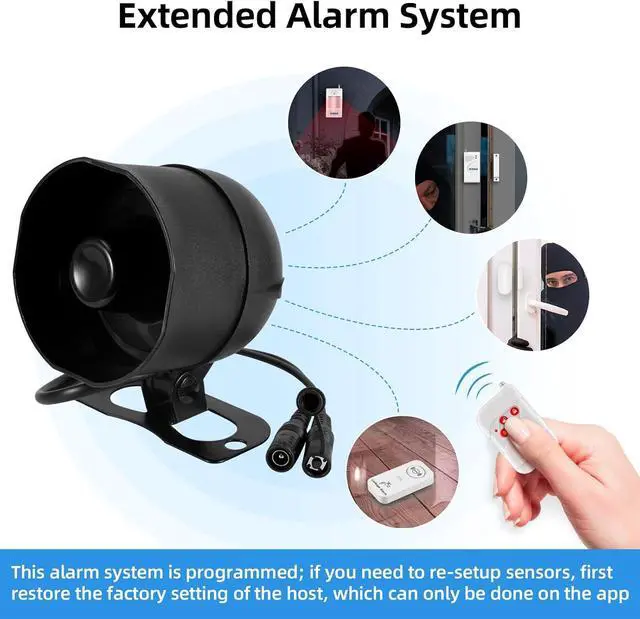 Alt view image 3 of 7 - WiFi Home Security Alarm System 8-Piece kit Door Alarm System DIY Siren Door/Window Sensors Remotes Burglar Alarm for House Apartment Office,Compatible with Alexa Google Home