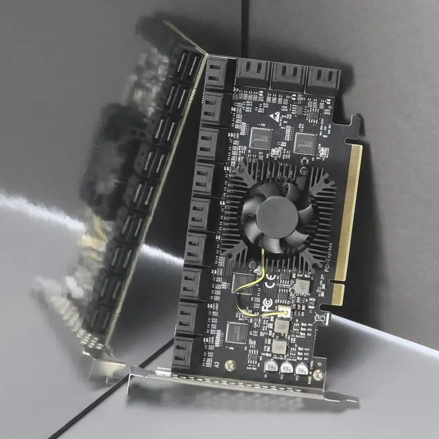 Alt view image 3 of 7 - SA3824A 24-Port PCIe 3.0 X8 SATA Expansion Card, Compatible with Windows,Linux,Mac OS,NAS