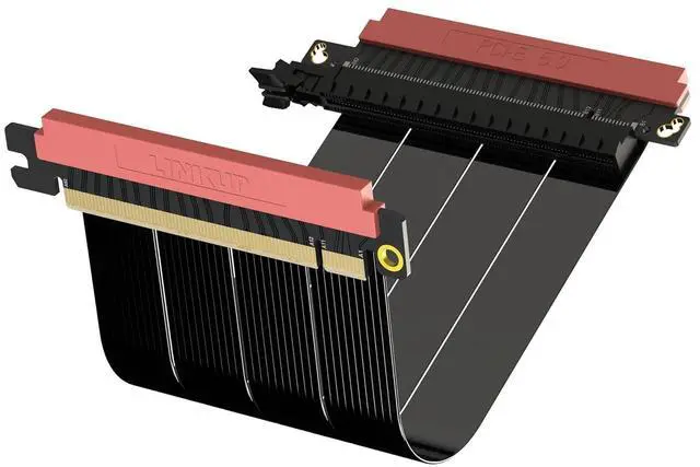 Main image of AVA5 PCIE 5.0 Riser Cable | Future Proof for Gen 5 GPU Vertical Mount | x16 128GB/s Speed | Compatible with PCIe 4.0 | Designed for SSUPD | Double Reverse Black 14cm