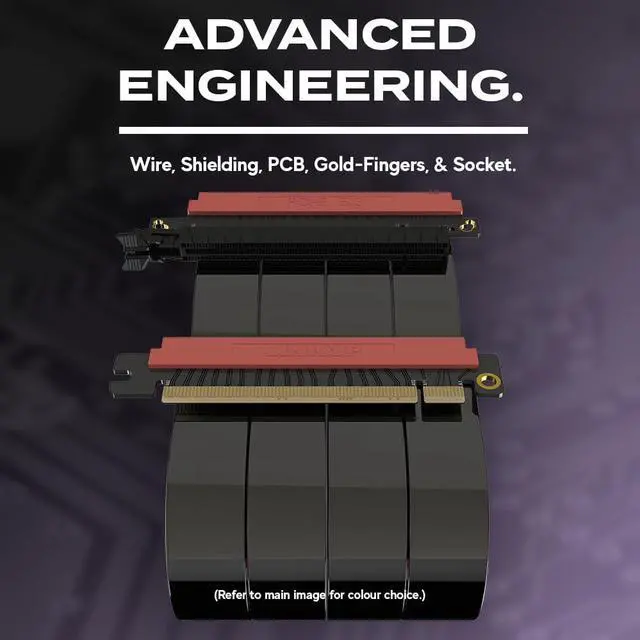 Alt view image 3 of 7 - AVA5 PCIE 5.0 Riser Cable | Future Proof for Gen 5 GPU Vertical Mount | x16 128GB/s Speed | Compatible with PCIe 4.0 | Designed for SSUPD | Double Reverse Black 14cm