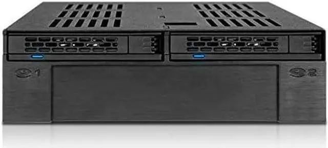 Alt view image 2 of 7 - 2 Bay 2.5 SAS/SATA HDD/SSD Mobile Rack + 3.5" Slot for External 5.25" Bay | ExpressCage MB322SP-B