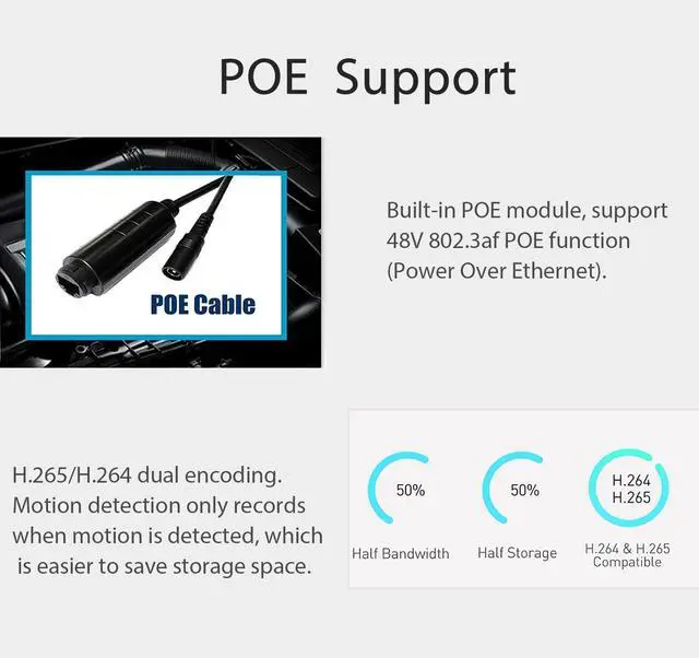 Alt view image 6 of 7 - HD 5MP Mini POE IP Camera, IP65 Waterproof IP Camera 18 pcs LEDs 10M IR Night Vision, 3.6mm Lens Mini Indoor Security Camera, Small IP POE Video Camera Motion Detection (I704-P-HS)