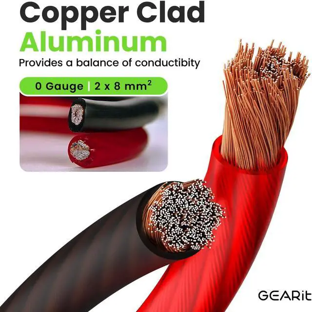 Alt view image 2 of 7 - 25 Foot, 0 Gauge Wire, for Automotive Power/Ground, Battery Cable, Car Audio, RV, Trailer, Amp, CCA Wire, Wire, Automotive Wire, Amp Kit, Amp Wiring Kit, (25 feet Each- Black/Red)