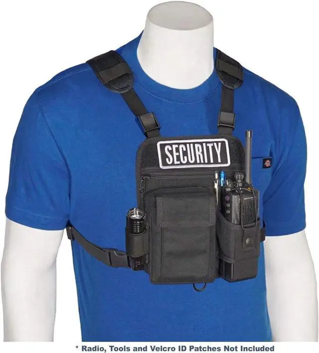 Main image of RCH-601P Universal Radio Chest Harness Shoulder Radio Holster Chest Pack with Adjustable Radio Holster Pouch Holds a Radio up to 8 inches Tall RCH-601 Made in USA