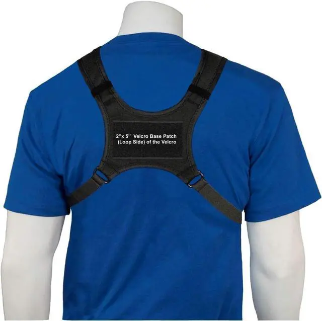 Alt view image 4 of 5 - RCH-601P Universal Radio Chest Harness Shoulder Radio Holster Chest Pack with Adjustable Radio Holster Pouch Holds a Radio up to 8 inches Tall RCH-601 Made in USA