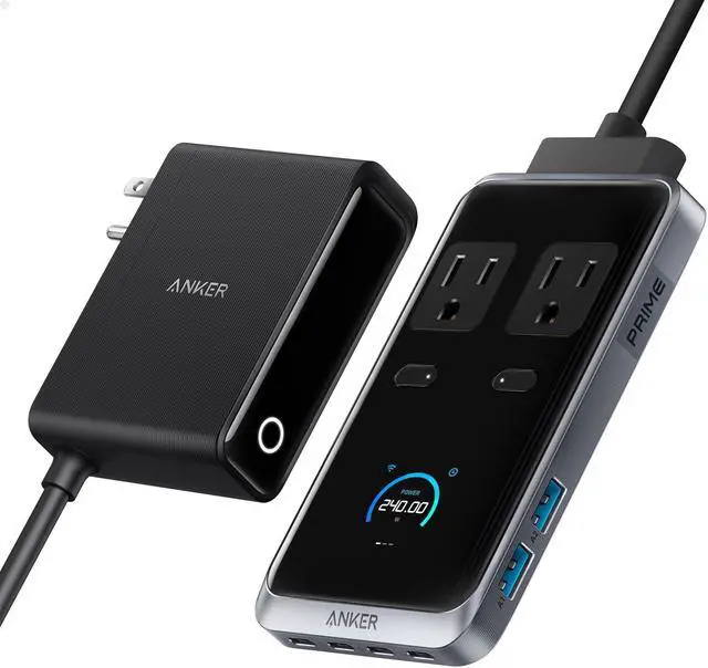 Main image of Prime Charging Station 240W 8-in-1 USB C Power Strip 5 ft Detachable Extension Cord 2 AC 4 USB C 2 USB A for iPhone 15/14 Desktop Accessory for MacBook Home Office (Not for Travel)