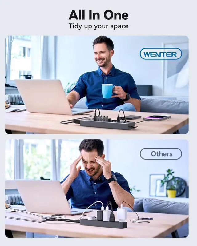 Alt view image 5 of 7 - USB 3.0 Hub, Wenter 13 Ports Powered USB Hub with SD/TF Card Reader, Aluminum USB Splitter with Individual On/Off Switches, 12V/3A 36W Power Adapter for PC/Laptops