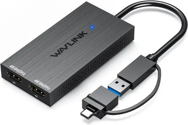 Main image of USB 3.0 or USB C to Dual HDMI Splitter Extended Display for Dual Monitor, Displaylink Adapter Dual HDMI 4K 60Hz for  Mac M1/M2/M3 or Windows 10/11, USB A/C to HDMI 4K Output