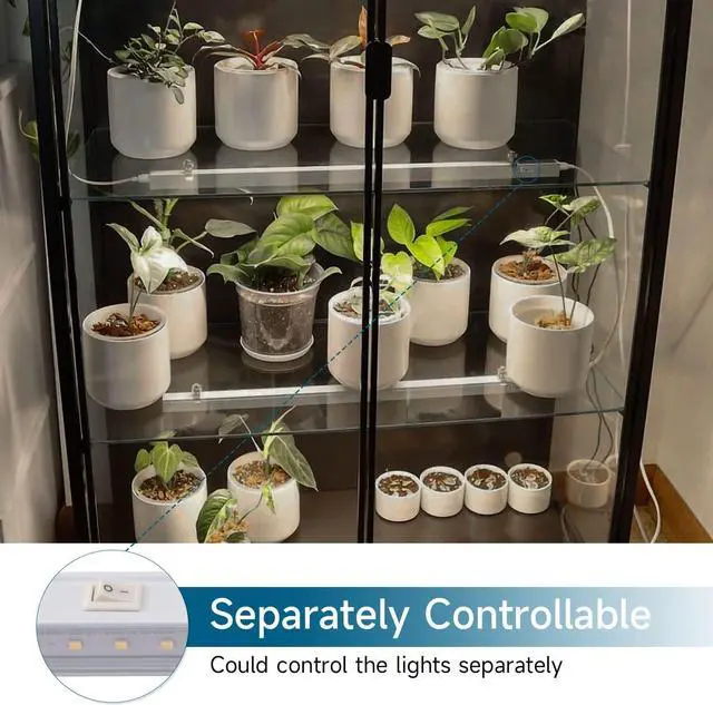 Alt view image 4 of 7 - T5 Grow Lights, 5000K White Full Spectrum LED Grow Lights, 2ft 80W (8 x 10W) Plant Grow Lights for Indoor Plants, Plug and Play, 8-Pack