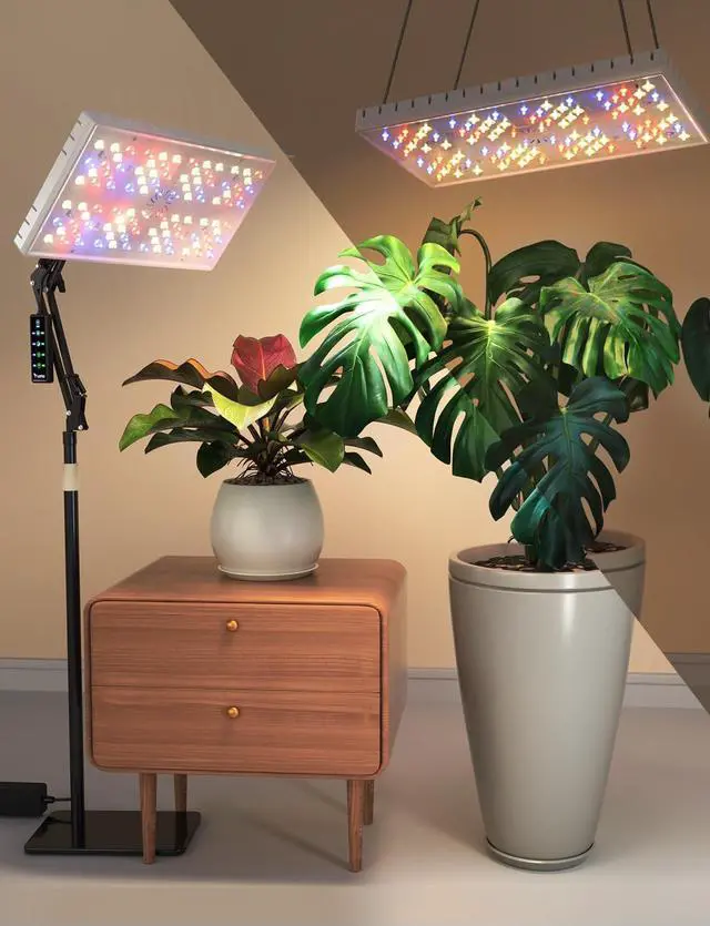 Main image of Plant Grow Light, [Smart APP & Expansive 2x2 Ft Coverage] Genuine 48W Output LED Full Spectrum for Indoor Plants, 8-Level Brightness, Supports Hanging & Standing, 270° Folding, 360° Rotation