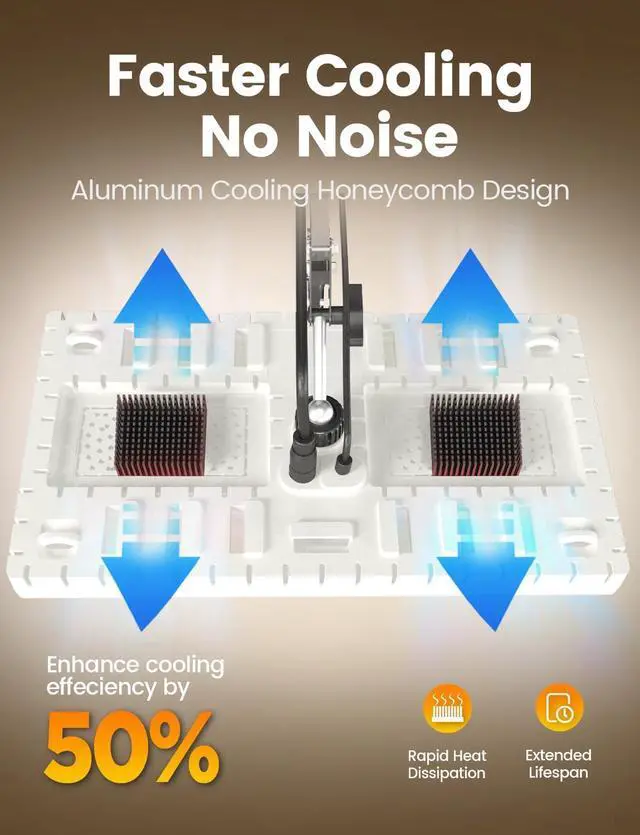 Alt view image 7 of 7 - Plant Grow Light, [Smart APP & Expansive 2x2 Ft Coverage] Genuine 48W Output LED Full Spectrum for Indoor Plants, 8-Level Brightness, Supports Hanging & Standing, 270° Folding, 360° Rotation