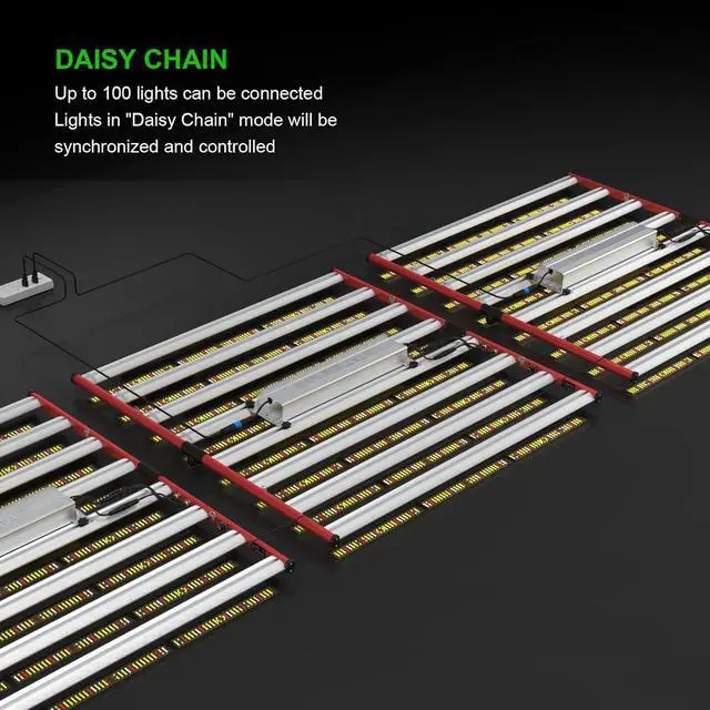 Alt view image 6 of 7 - 800W LED Grow Lights, Full Spectrum Grow Light with UV IR, Daisy Chain Plant Bar Style Grow Light Foldable & Dimmable for Indoor Growing Commercial Hydroponic Growing Lamp 6x6ft Core Coverage