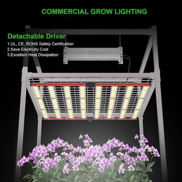 Alt view image 7 of 7 - 800W LED Grow Lights, Full Spectrum Grow Light with UV IR, Daisy Chain Plant Bar Style Grow Light Foldable & Dimmable for Indoor Growing Commercial Hydroponic Growing Lamp 6x6ft Core Coverage